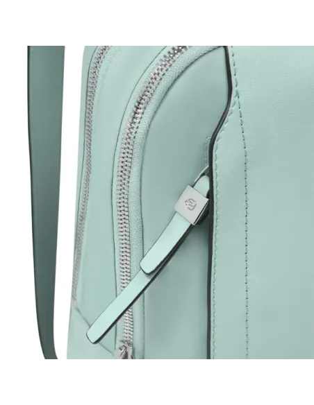 Piquadro Circle 12.9 iPad®Pro women's backpack in fabric and leather, aqua green