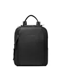 Zaino donna piccolo porta ipad in tessuto e pelle Piquadro Circle, nero