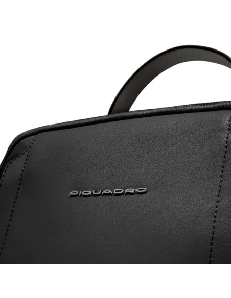 Piquadro Circle iPad®Pro 12.9 Damen-Rucksack aus Stoff und Leder, schwarz