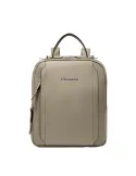 Zaino donna piccolo porta ipad in tessuto e pelle Piquadro Circle, beige
