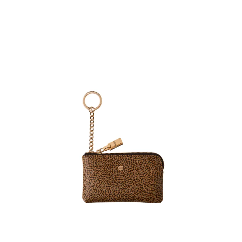 Borbonese coin pouch/key holder, op natural-black 2