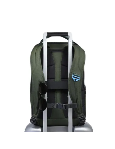 Zaino da viaggio porta PC da 15,6 in  tessuto e pelle vegana Piquadro, verde