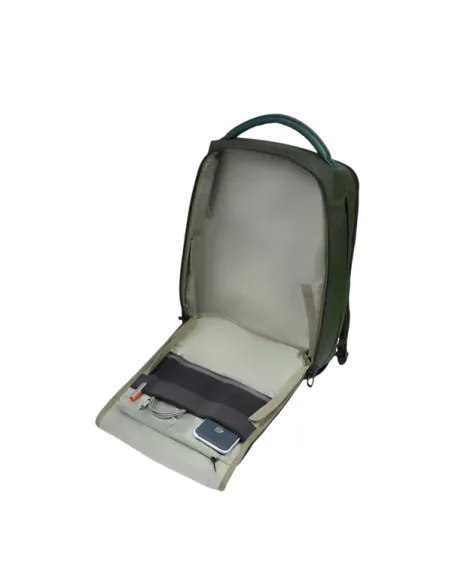 Reiserucksack mit 15,6 PC-Fach aus Stoff und veganem Leder Piquadro, grün