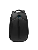Piquadro Travel backpack with 15.6 PC compartment in fabric and vegan leather, black