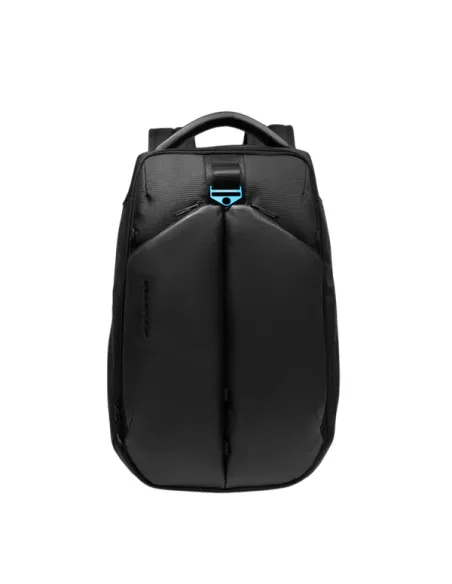 Reiserucksack mit 15,6 PC-Fach aus Stoff und veganem Leder Piquadro, schwarz