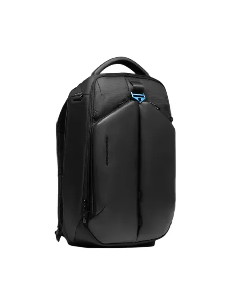 Zaino da viaggio porta PC da 15,6 in  tessuto e pelle vegana Piquadro, nero