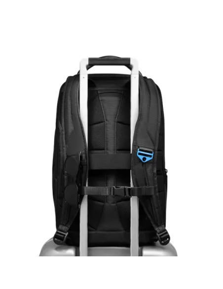 Zaino da viaggio porta PC da 15,6 in  tessuto e pelle vegana Piquadro, nero