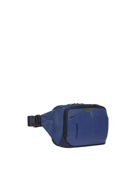 Piquadro PQ-Earth Gürteltasche aus Stoff und veganem Leder, blau