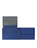 Portafogli uomo completo in tessuto e pelle vegana Piquadro, blu