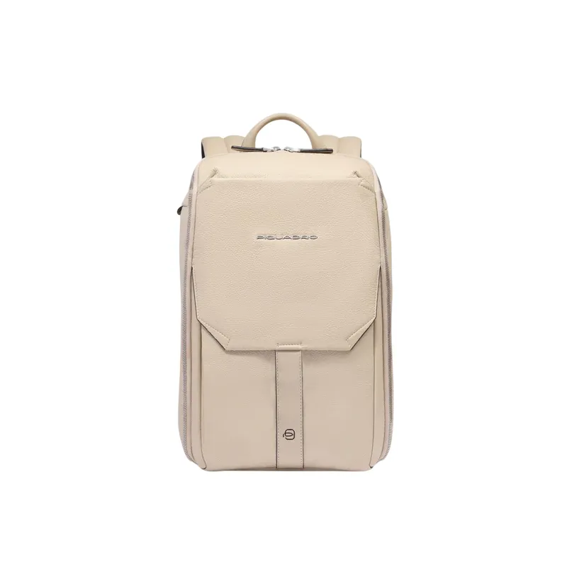 Piquadro Than small leather backpack with 13.3 laptop...