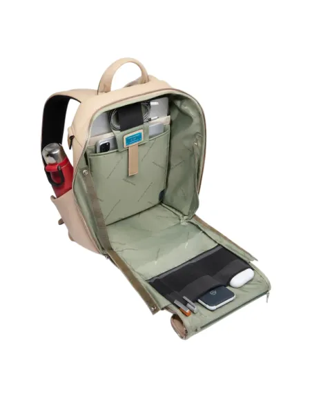 Zaino piccolo porta pc da 13,3 Piquadro Than, beige