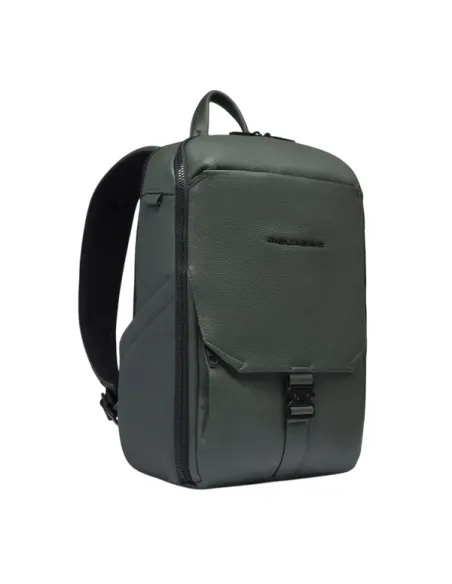 Zaino porta pc da 14 in pelle Piquadro Than, verde