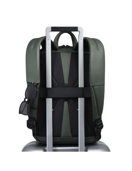Zaino porta pc da 14 in pelle Piquadro Than, verde