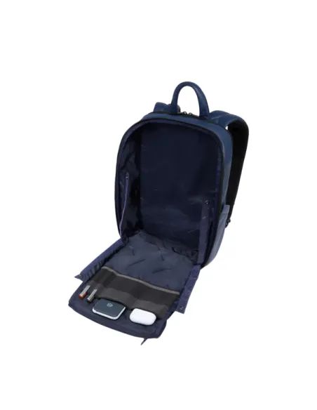 Zaino porta pc da 14 in pelle Piquadro Than, blu