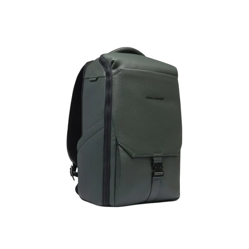 Zaino porta pc da 15,6 in pelle Piquadro Than, verde 2