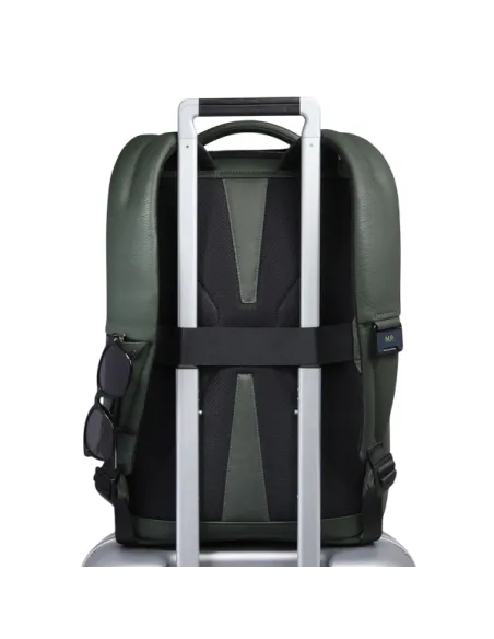 Zaino porta pc da 15,6 in pelle Piquadro Than, verde