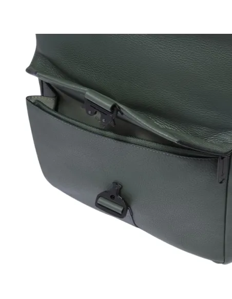 Zaino porta pc da 15,6 in pelle Piquadro Than, verde