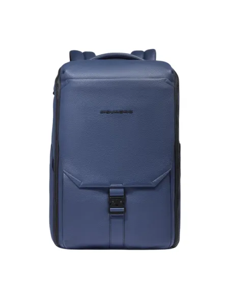 Zaino porta pc da 15,6 in pelle Piquadro Than, blu