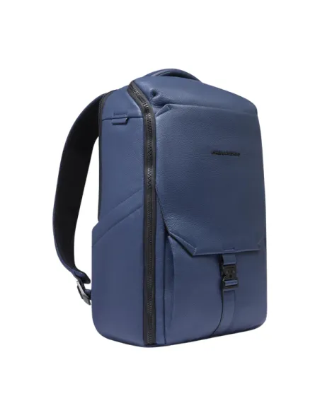 Piquadro Than travel backpack with 15.6 computer compartment, blue