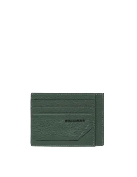 Piquadro Than slim leather credit card holder, green