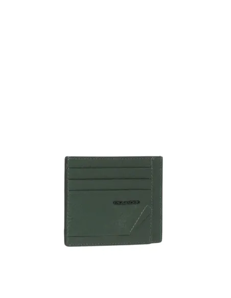 Piquadro Than slim leather credit card holder, green