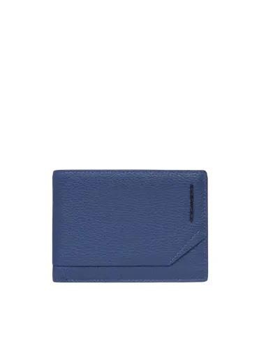 Piquadro Than leather men's wallet, blue