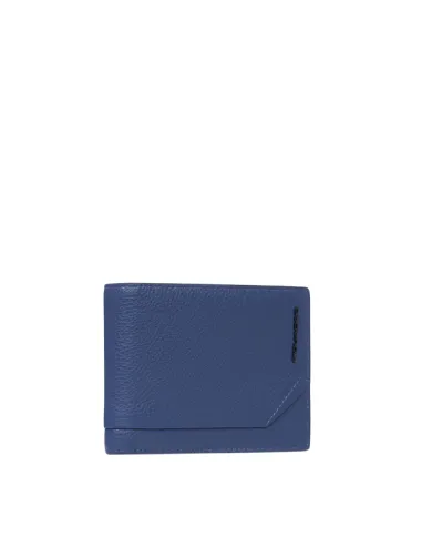 Piquadro Than leather men's wallet, blue