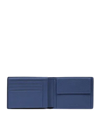 Piquadro Than leather men's wallet, blue