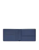 Piquadro Than leather men's wallet with coin purse, blue