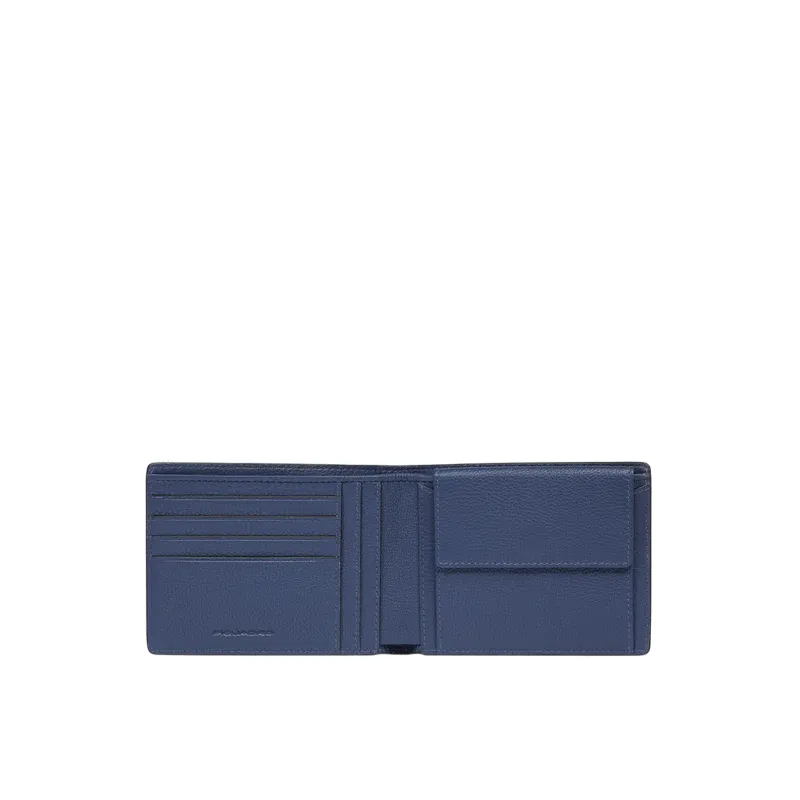 Portafogli uomo con porta monete Piquadro Than, blu
