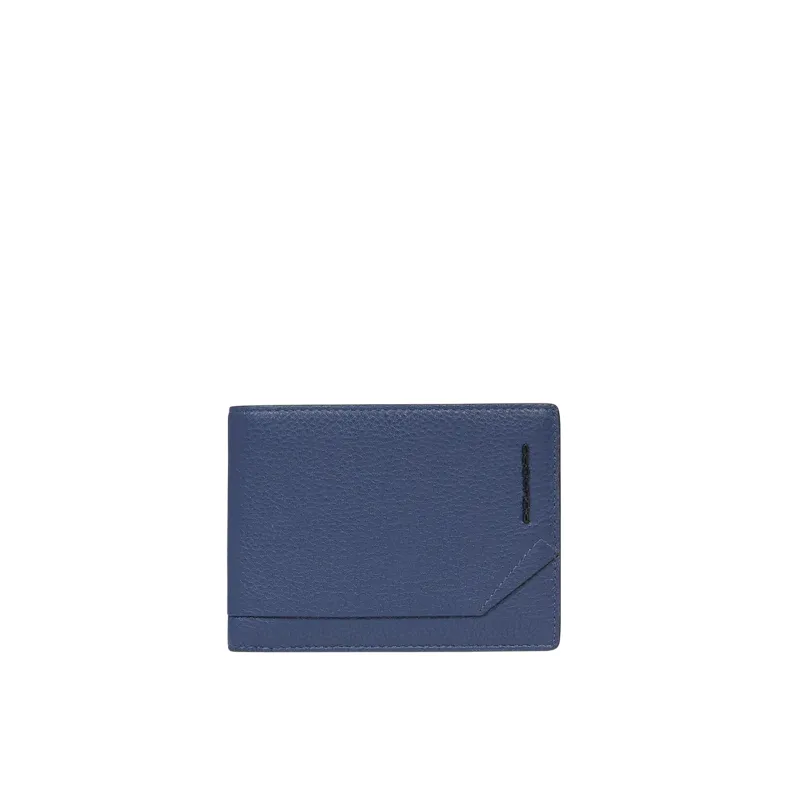 Piquadro Than leather men's wallet with coin purse, blue 2