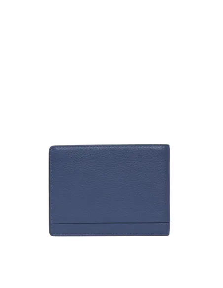 Piquadro Than leather men's wallet with coin purse, blue