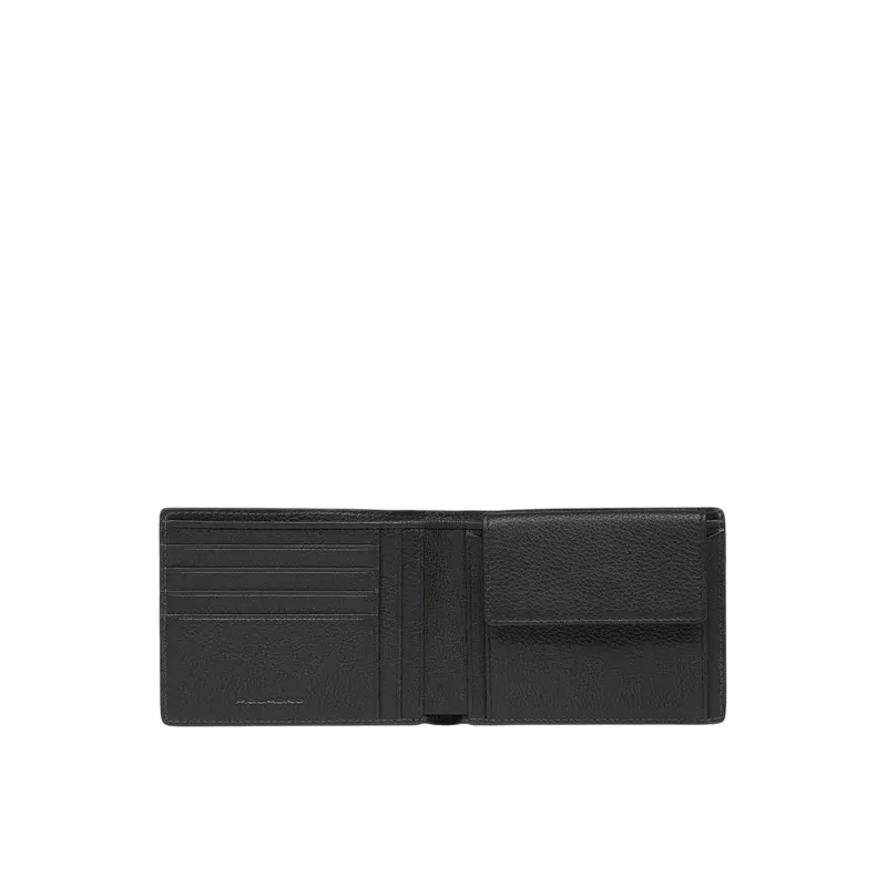 Piquadro Than leather men's wallet with coin purse, black