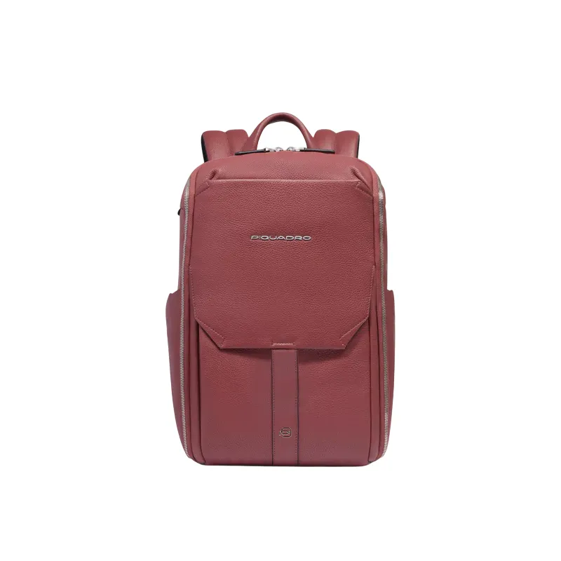 Piquadro Than small leather backpack with 13.3 laptop...