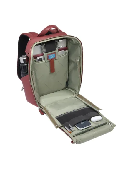 Piquadro Than klein Leder Rucksack mit 13,3 Laptop Fach, orange