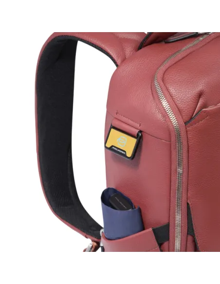 Piquadro Than klein Leder Rucksack mit 13,3 Laptop Fach, orange