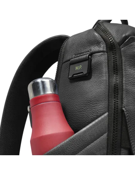 Zaino porta pc da 14 in pelle Piquadro Than, nero