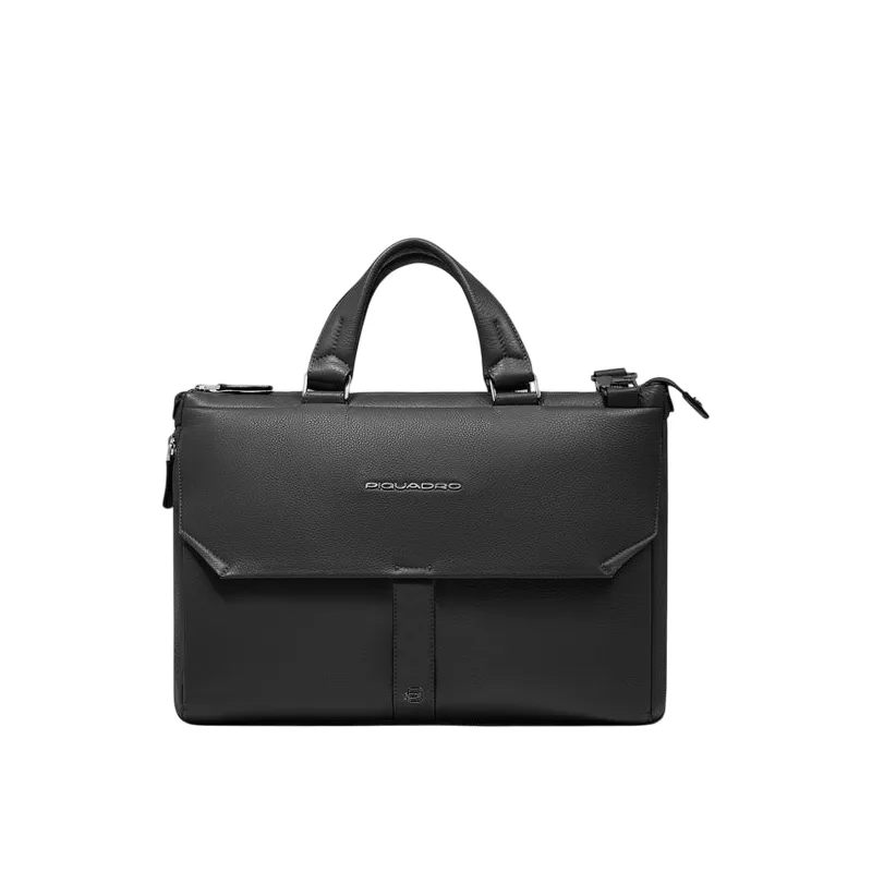 Piquadro Than 14 expandable laptop briefcase, black