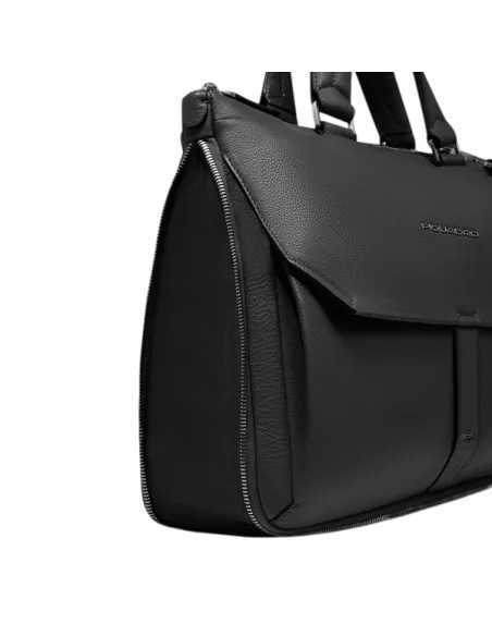 Piquadro Than erweiterbare 14 Computer-Tasche, schwarz