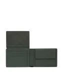 Piquadro Than leather men's wallet, green