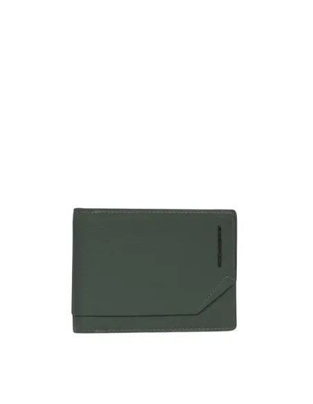 Piquadro Than leather men's wallet, green