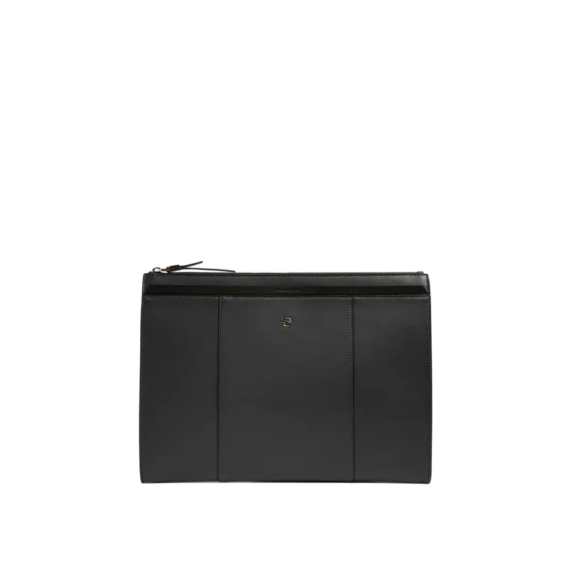 Pouch donna porta iPad mini in pelle Piquadro Circle, nera