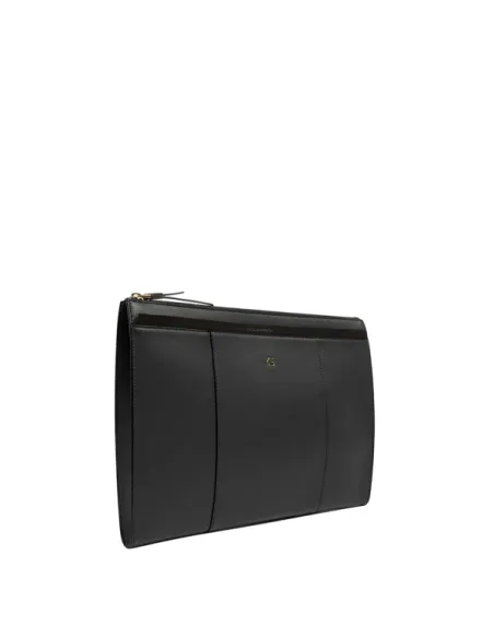 Piquadro Circle Leder iPad mini Clutch, schwarz