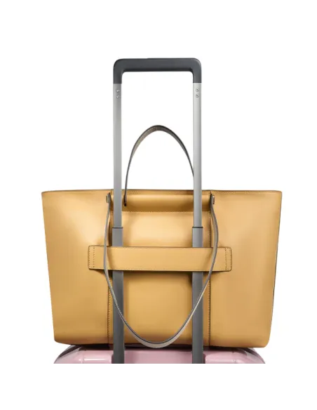 Piquadro Circle women's shopping bag with two handles, yellow