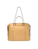 Women's computer and iPad bag with three compartments, yellow-beige