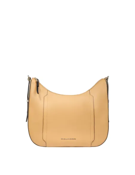 Piquadro Circle Umhängetasche aus Leder, gelb-beige