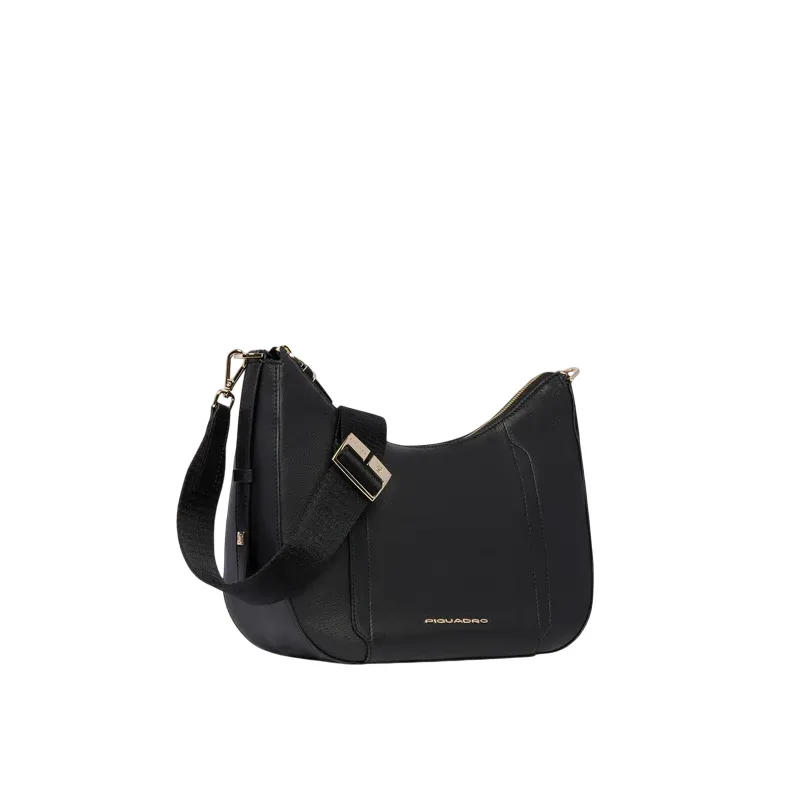 Borsa a tracolla in pelle Piquadro Circle, nera 2