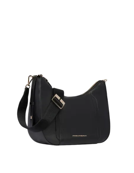 Borsa a tracolla in pelle Piquadro Circle, nera