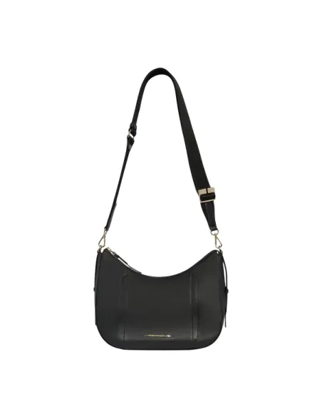 Piquadro Circle leather shoulder bag, black