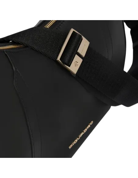 Borsa a tracolla in pelle Piquadro Circle, nera